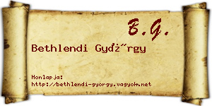 Bethlendi György névjegykártya