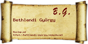 Bethlendi György névjegykártya